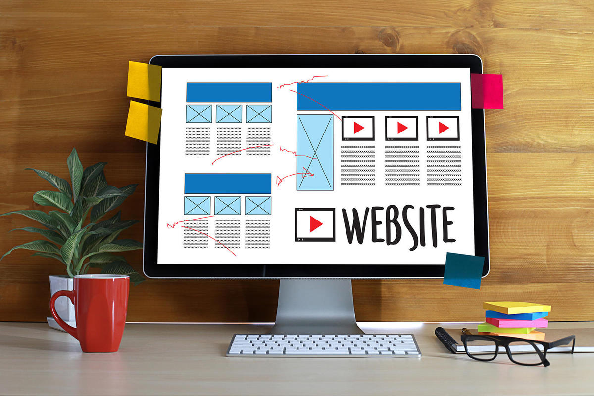 Web Design layout sketch drawing