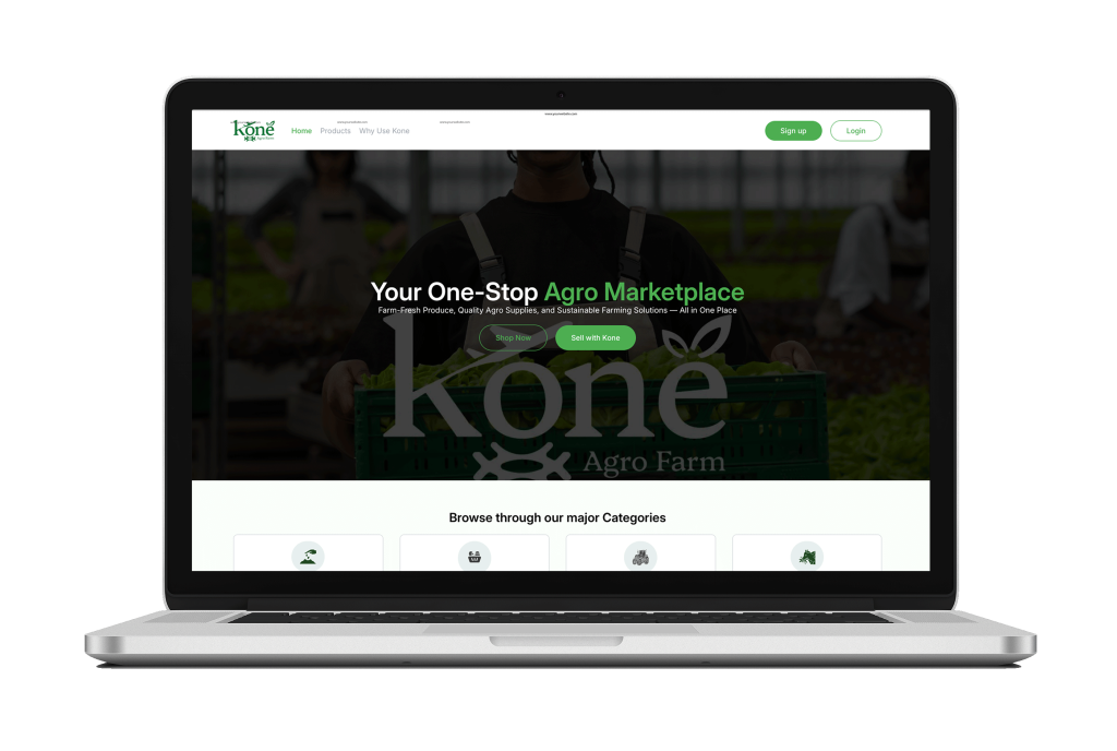 Kone farms for Agro e-commerce Product