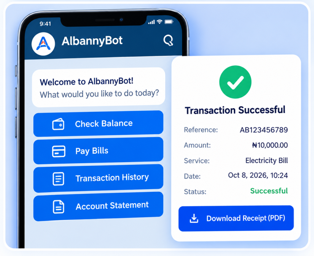 Fintech Chatbot Transaction Success Mockup