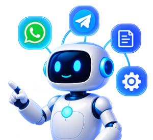 AI Automation Services in Nigeria | Albanny Technologies | Albanny Technologies - Web Design, Mobile App Development, SEO, and Digital Marketing Services Futuristic Robot App Assistant